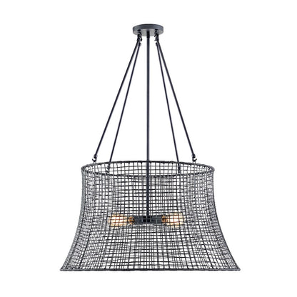 4-Light Outdoor Chandelier, Matte Black