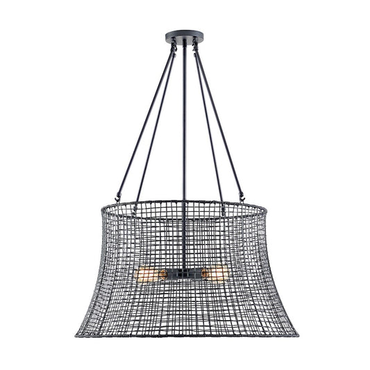 4-Light Outdoor Chandelier, Matte Black