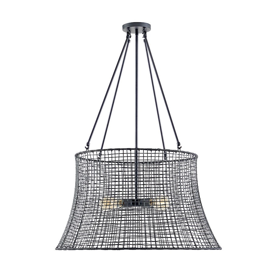 4-Light Outdoor Chandelier, Matte Black