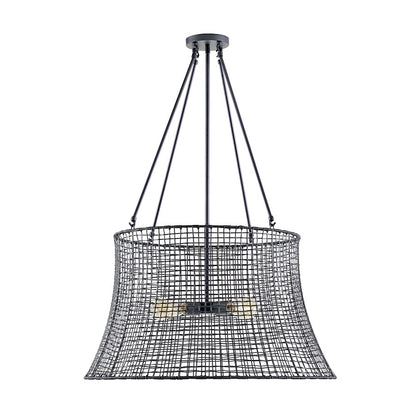 4-Light Outdoor Chandelier, Matte Black