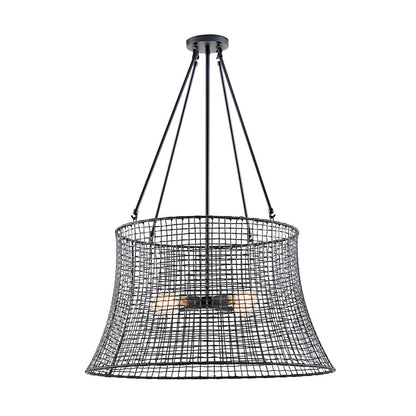 4-Light Outdoor Chandelier, Matte Black