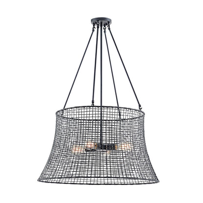 4-Light Outdoor Chandelier, Matte Black
