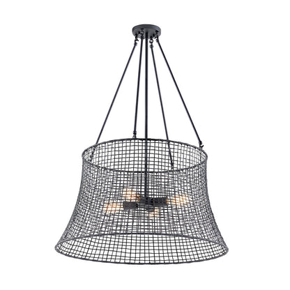 4-Light Outdoor Chandelier, Matte Black