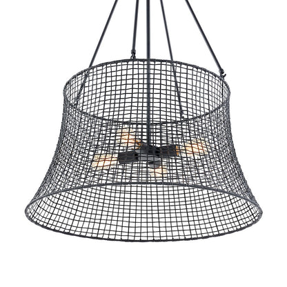 4-Light Outdoor Chandelier, Matte Black