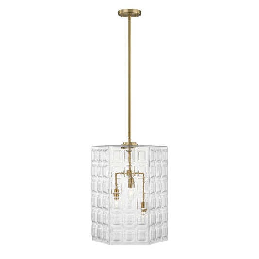 Savoy House Reddick 3 Lt Pendant, Clear, Warm Brass