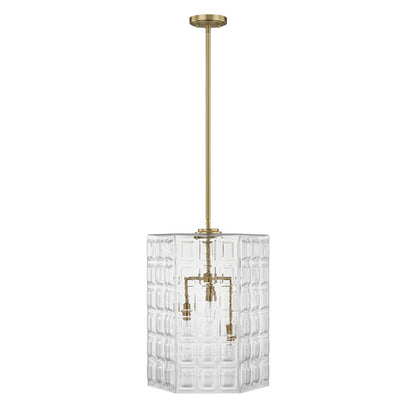 Savoy House Reddick 3 Lt Pendant, Clear, Warm Brass