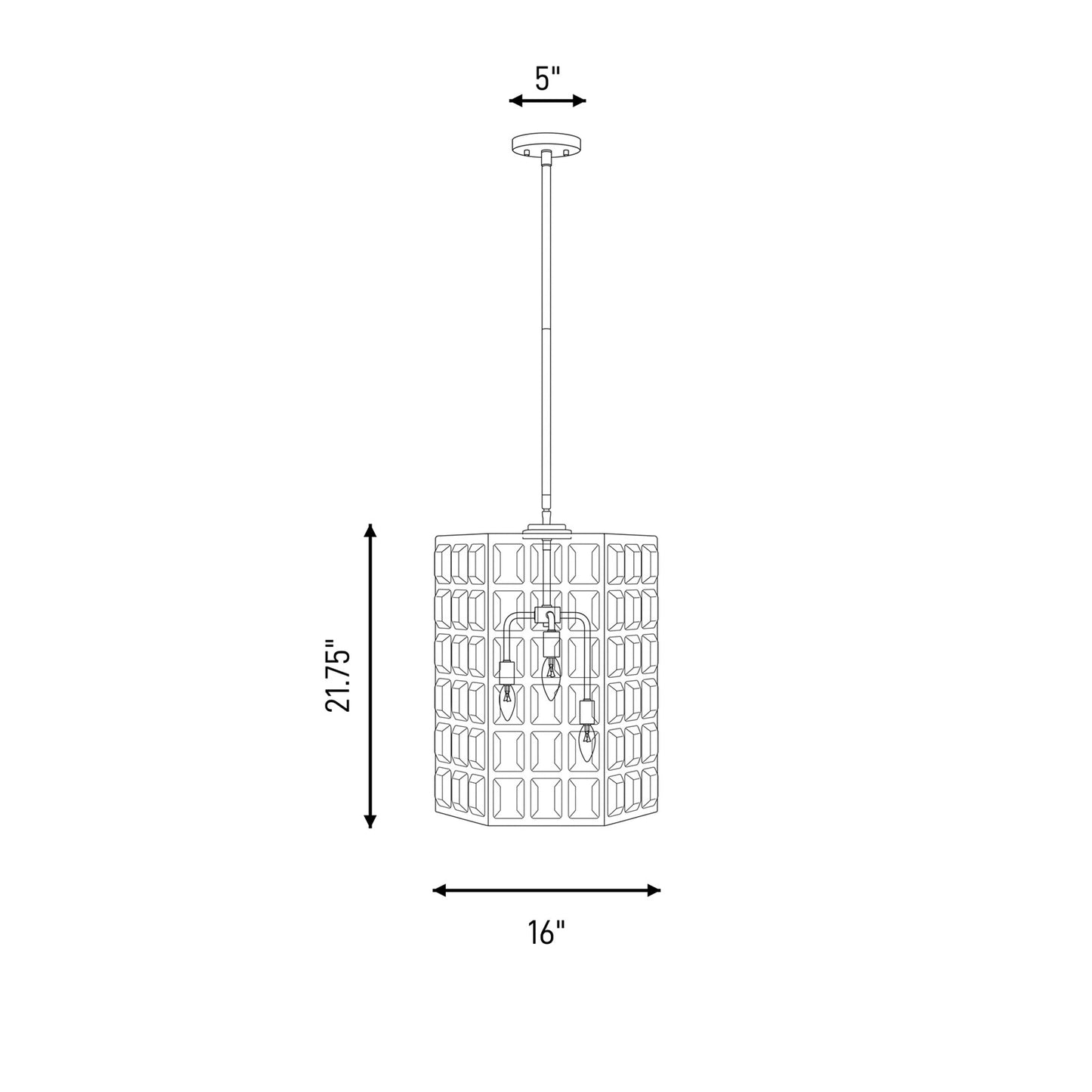 Savoy House Reddick 3 Lt Pendant, Clear, Warm Brass