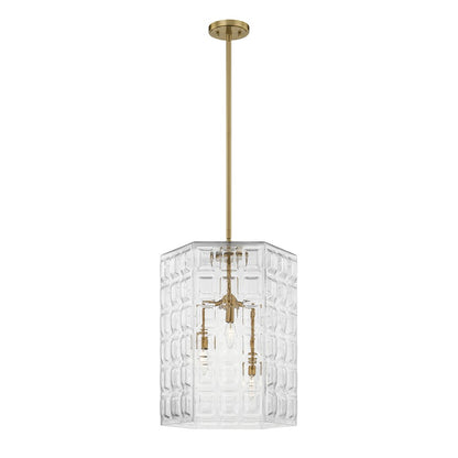 Savoy House Reddick 3 Lt Pendant, Clear, Warm Brass
