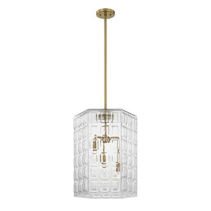 Savoy House Reddick 3 Lt Pendant, Clear, Warm Brass