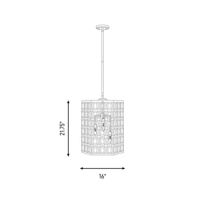 Savoy House Reddick 3 Lt Pendant, Clear, Warm Brass