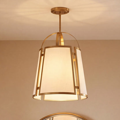 4 Light Pendant, Warm Brass