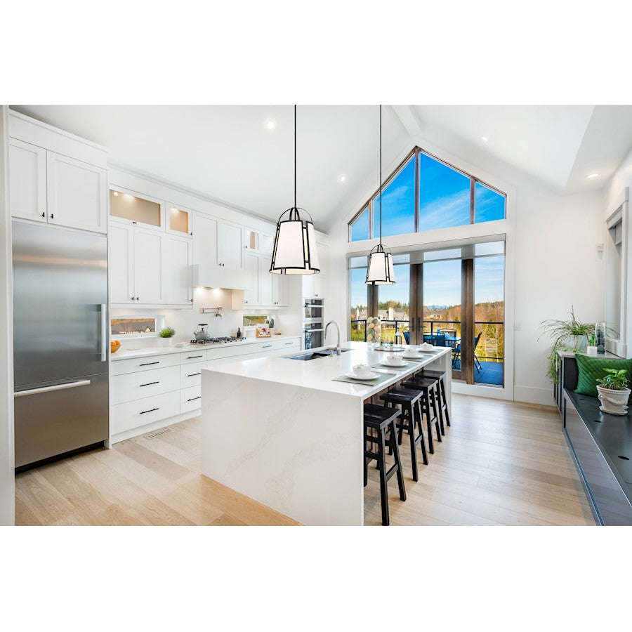 4 Light Pendant, Matte Black