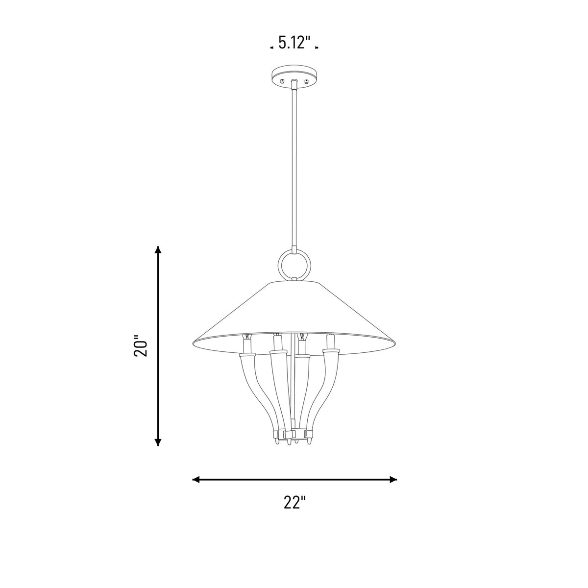 Savoy House Hearne 4 Lt Pendant, Warm Brass, Warm Brass
