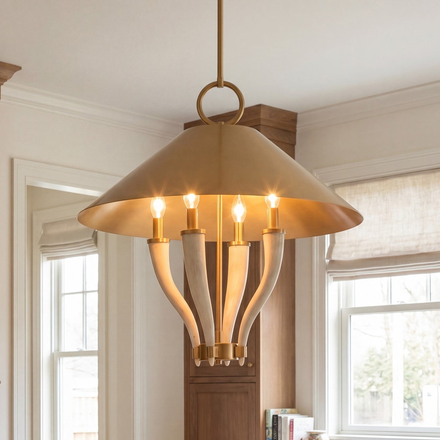 Savoy House Hearne 4 Lt Pendant, Warm Brass, Warm Brass