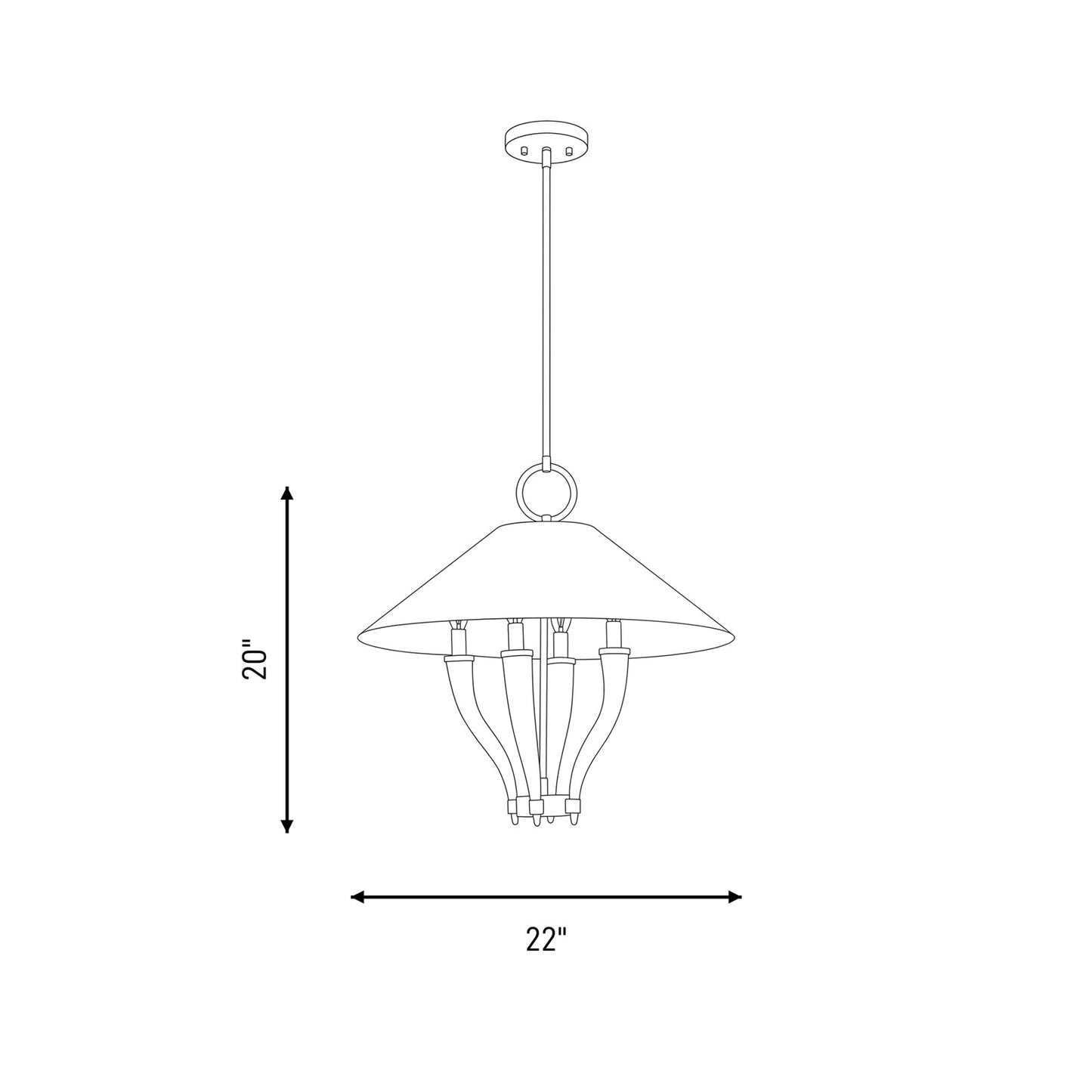 Savoy House Hearne 4 Lt Pendant, Warm Brass, Warm Brass