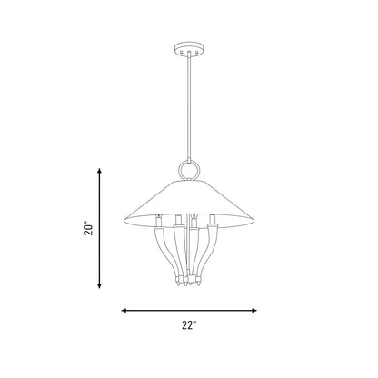Savoy House Hearne 4 Lt Pendant, Warm Brass, Warm Brass