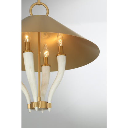 Savoy House Hearne 4 Lt Pendant, Warm Brass, Warm Brass