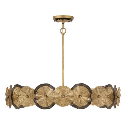 Savoy House Lincoln 5 Light Pendant, Distressed Gold and Bronze - 7-6384-5-61