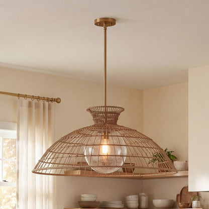 1 Light Pendant, Warm Brass