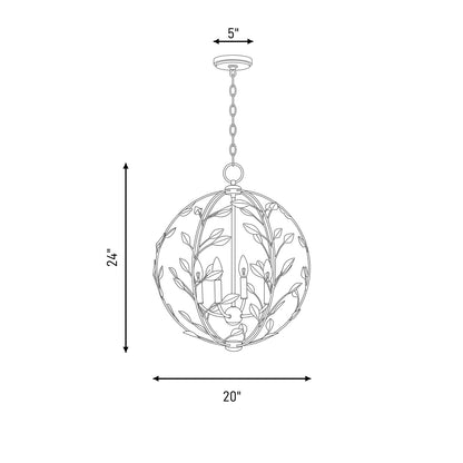 Savoy House Laska 4 Lt Pendant, Enchanted Bronze