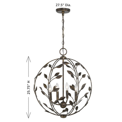 Savoy House Laska 4 Lt Pendant, Enchanted Bronze