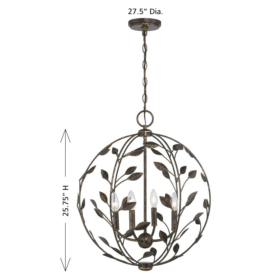 Savoy House Laska 4 Lt Pendant, Enchanted Bronze