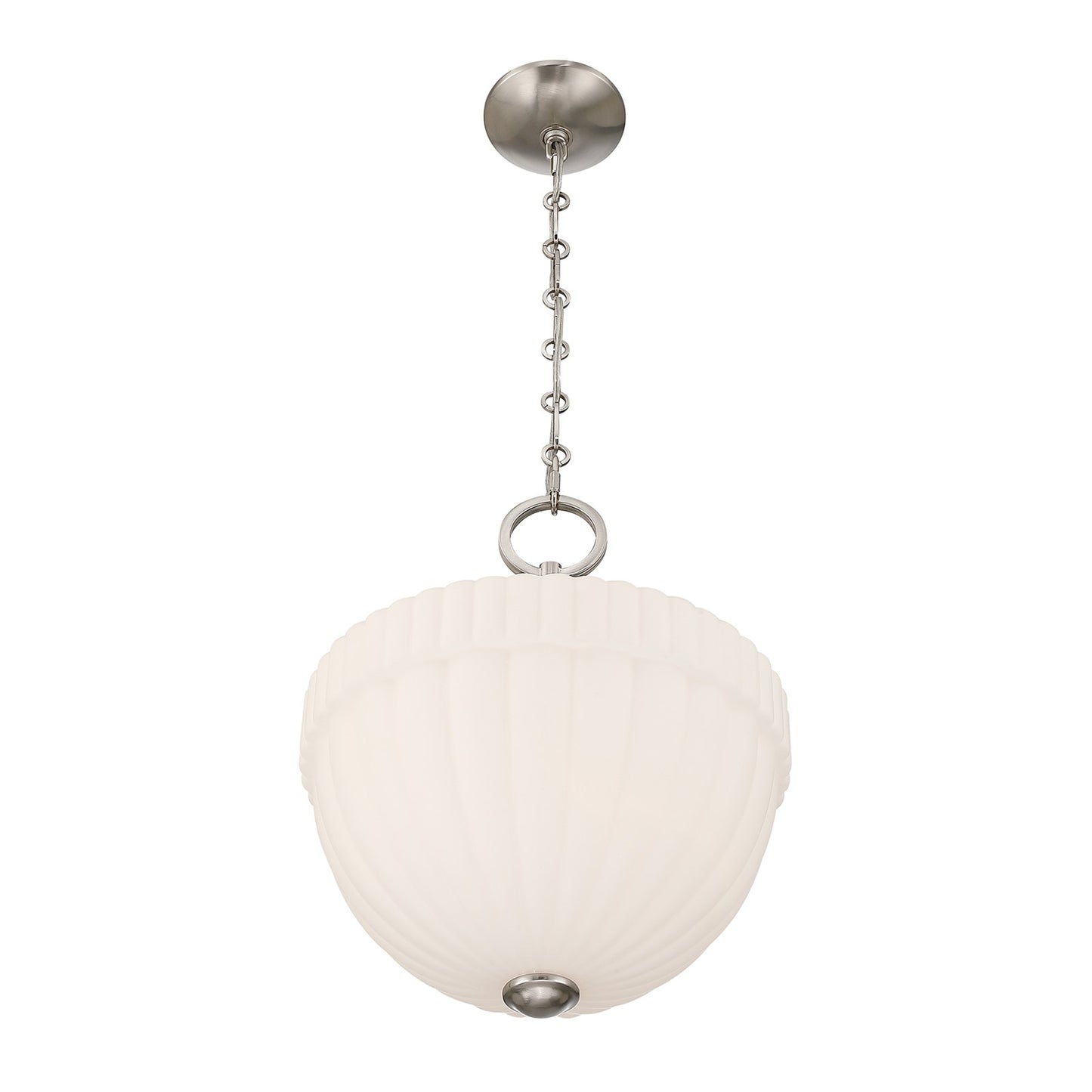 Savoy House Montrose 14in 1-Light Pendant | Vintage Satin Nickel and White Opal Glass | Kitchen & Breakfast Nook | 14 x 14 x 16.38 in | Model 7-6999-1-SN