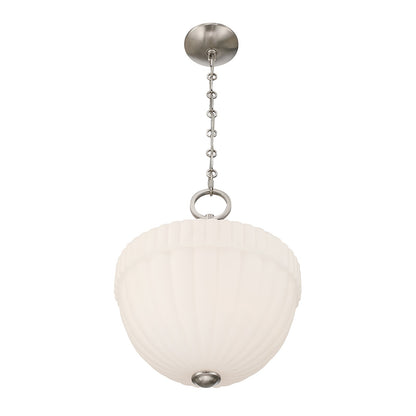 Savoy House Montrose 14in 1-Light Pendant | Vintage Satin Nickel and White Opal Glass | Kitchen & Breakfast Nook | 14 x 14 x 16.38 in | Model 7-6999-1-SN