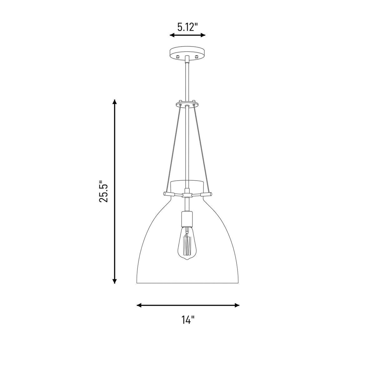 1 Light Pendant, Matte Black