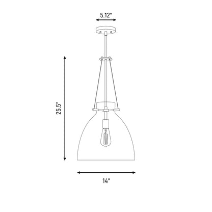 1 Light Pendant, Matte Black