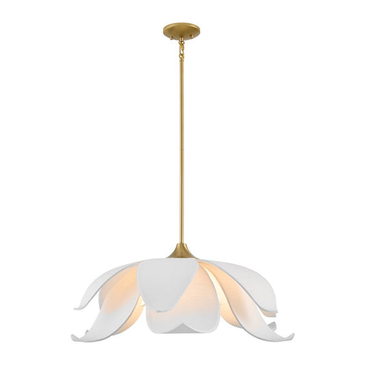 Savoy House Elsie 6 Light Pendant, Warm Brass/White - 7-7162-6-322