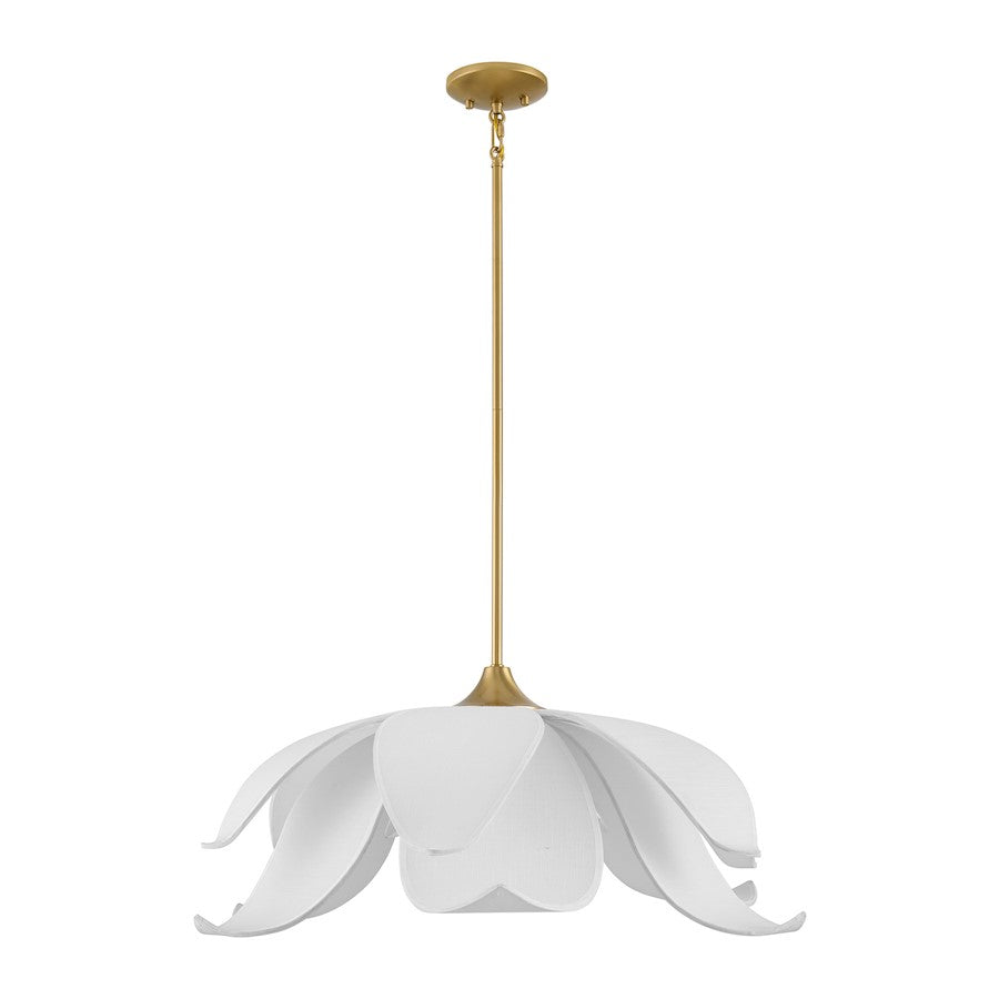 Savoy House Elsie 6 Light Pendant, Warm Brass/White