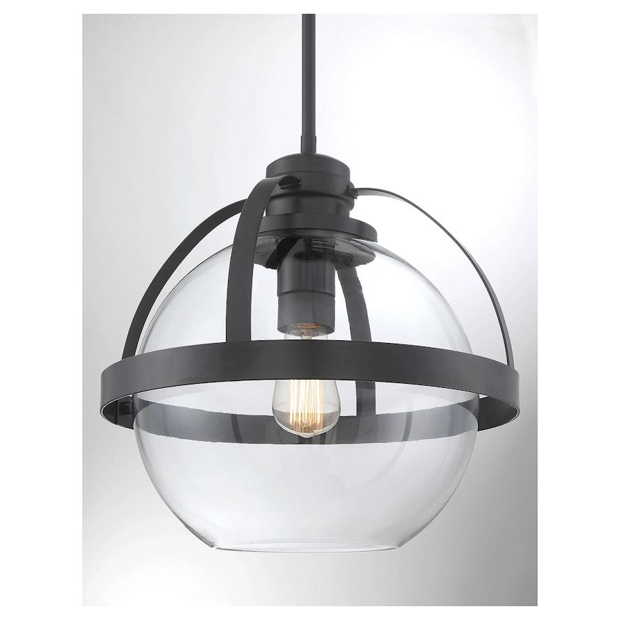 1 Light Pendant, Matte Black