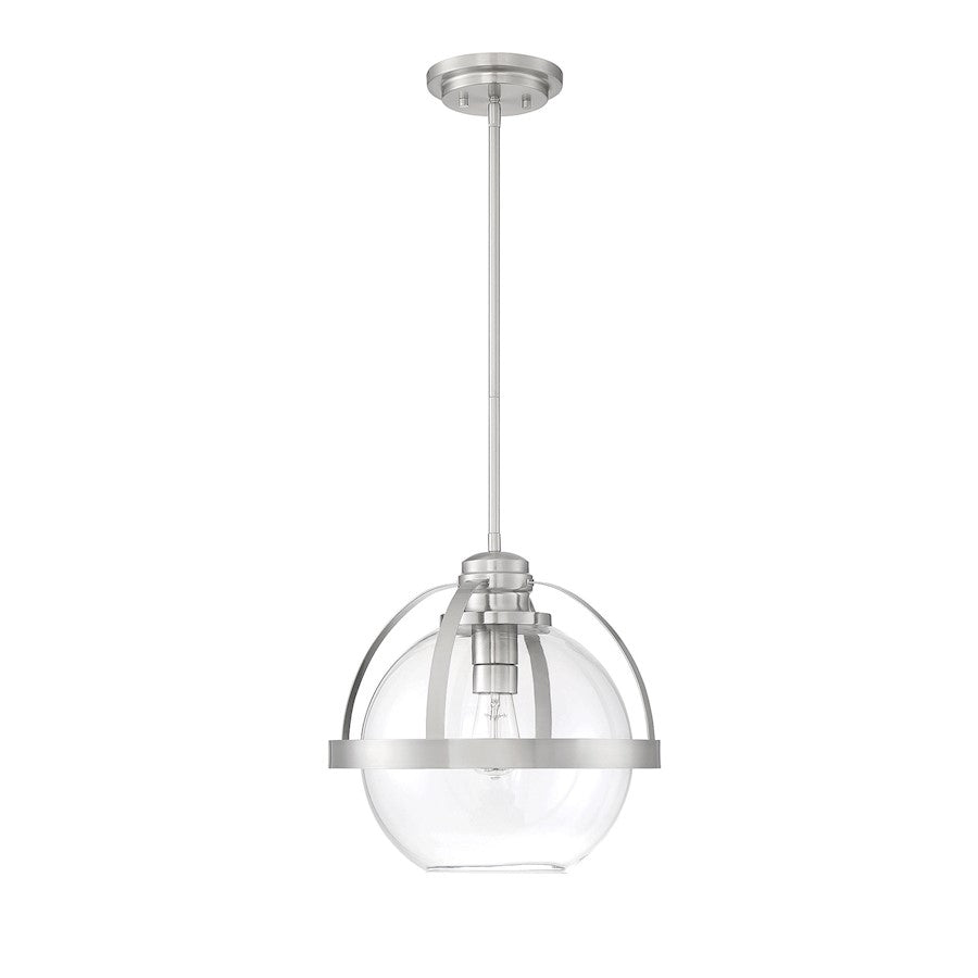 1 Light Pendant, Satin Nickel