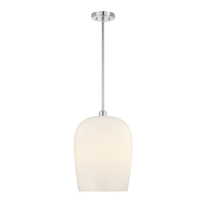 Savoy House Livingston 1 Lt Pendant, Chrome/White Opal, Chrome - 7-7209-1-11