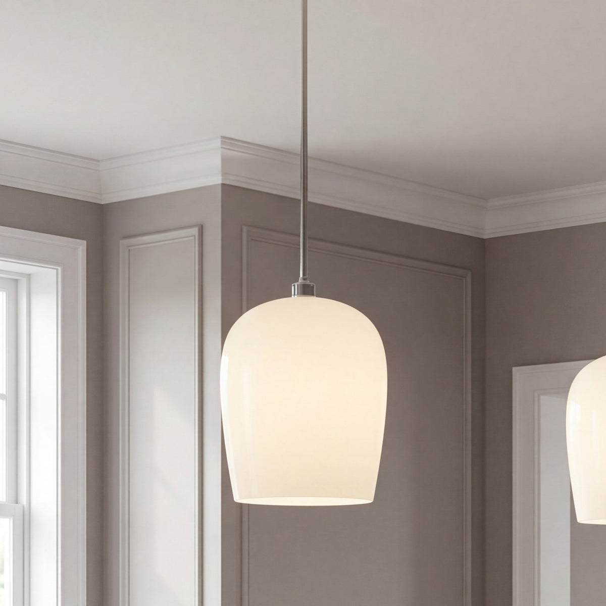 Savoy House Livingston 1 Lt Pendant, Chrome/White Opal, Chrome