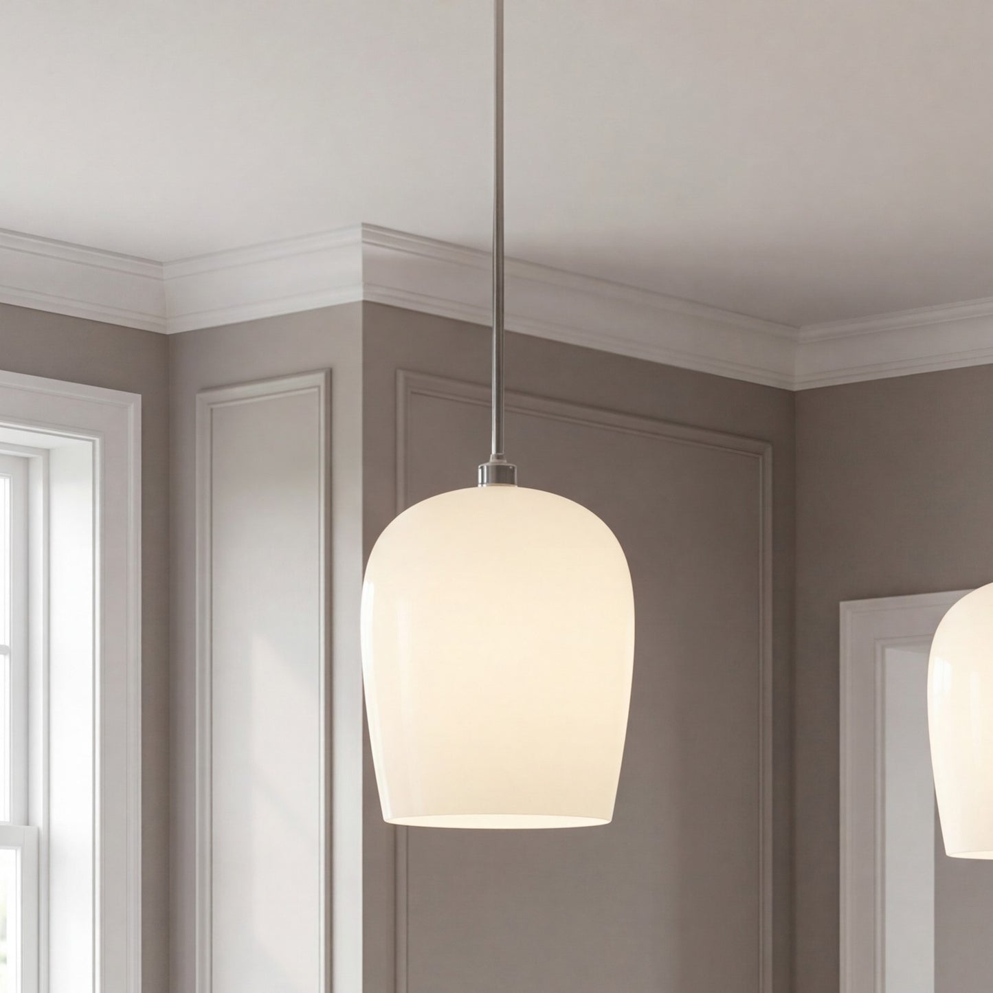 Savoy House Livingston 1 Lt Pendant, Chrome/White Opal, Chrome