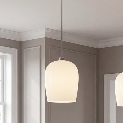 Savoy House Livingston 1 Lt Pendant, Chrome/White Opal, Chrome