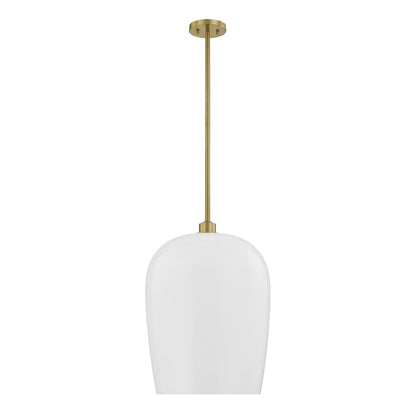 Savoy House Livingston 1 Lt Pendant, White Opal, Warm Brass