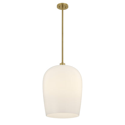 Savoy House Livingston 1 Lt Pendant, White Opal, Warm Brass