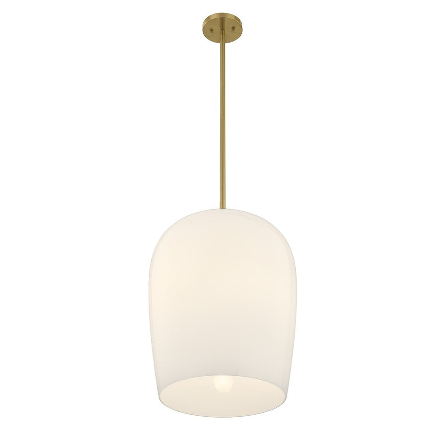 Savoy House Livingston 1 Lt Pendant, White Opal, Warm Brass