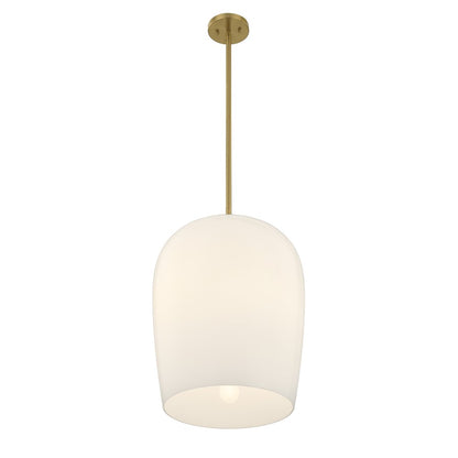 Savoy House Livingston 1 Lt Pendant, White Opal, Warm Brass