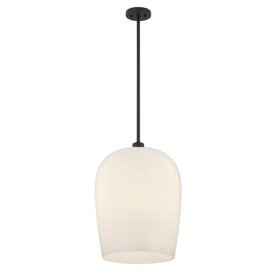 Savoy House Livingston 1 Lt Pendant, White Opal, Matte Black