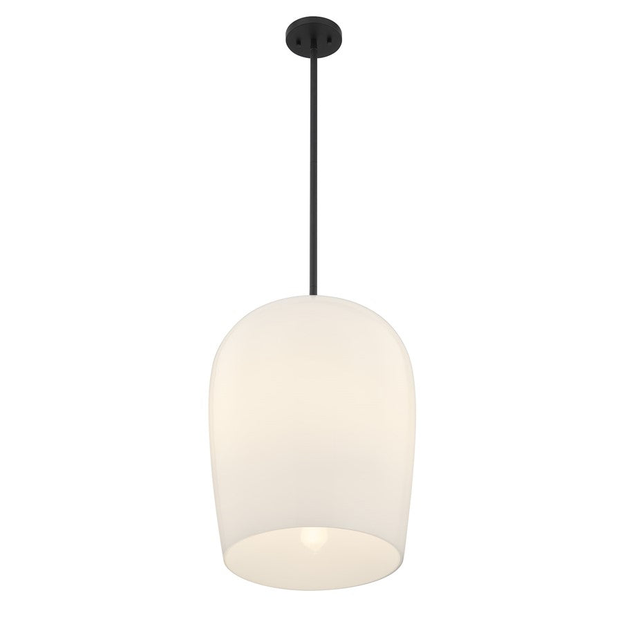 Savoy House Livingston 1 Lt Pendant, White Opal, Matte Black