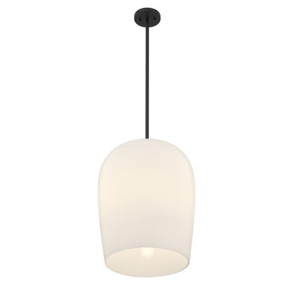 Savoy House Livingston 1 Lt Pendant, White Opal, Matte Black