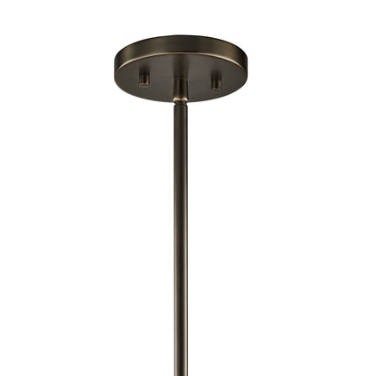 Savoy House Joplin 14in 1-Light Pendant | California Modern Mediterranean Bronze and White Pleated Fabric | Kitchen & Dining Room | 14 in | Model 7-7399-1-15