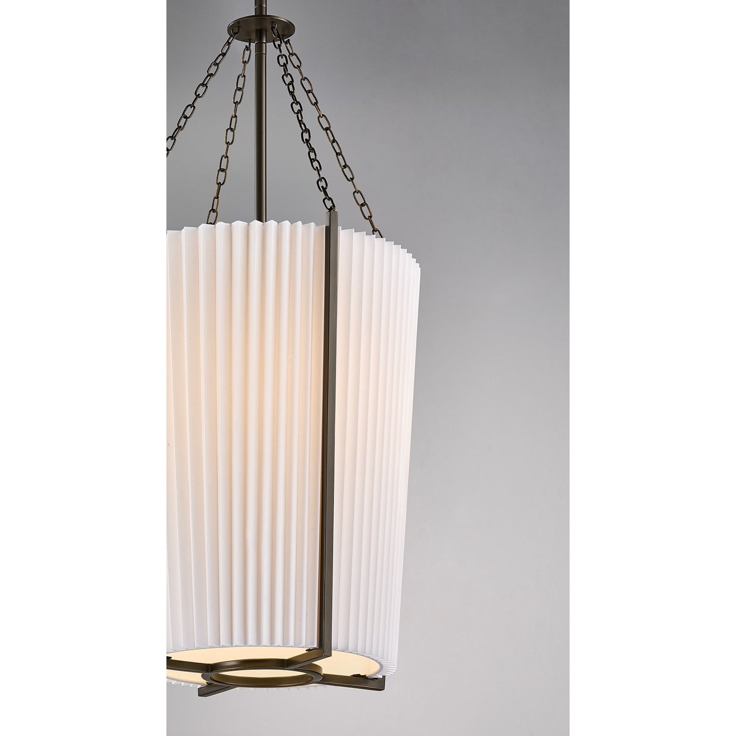 Savoy House Joplin 14in 1-Light Pendant | California Modern Mediterranean Bronze and White Pleated Fabric | Kitchen & Dining Room | 14 in | Model 7-7399-1-15