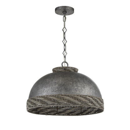 3 Light Pendant, Mottled Zinc