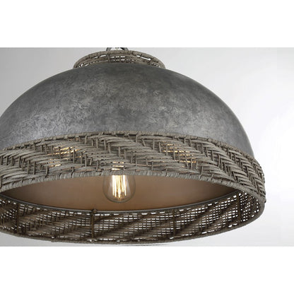 3 Light Pendant, Mottled Zinc