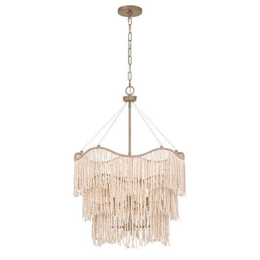 Savoy House Melia 6 Light Pendant, Cypress/Beads